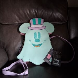 Loungefly Disney Ghost Mickey Bag - Mint and Lavender